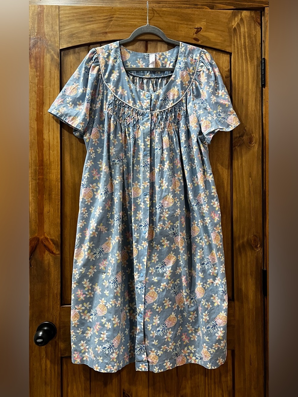 Secret Treasures Light Blue Floral Nightgown/Muumuu/House Dress